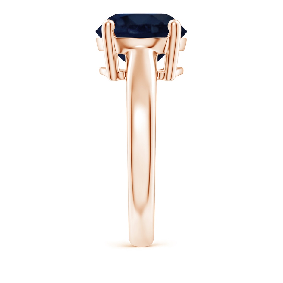 10mm A Round Blue Sapphire Solitaire Engagement Ring in Rose Gold side 299