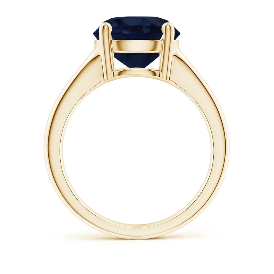 10mm A Round Blue Sapphire Solitaire Engagement Ring in Yellow Gold side 199
