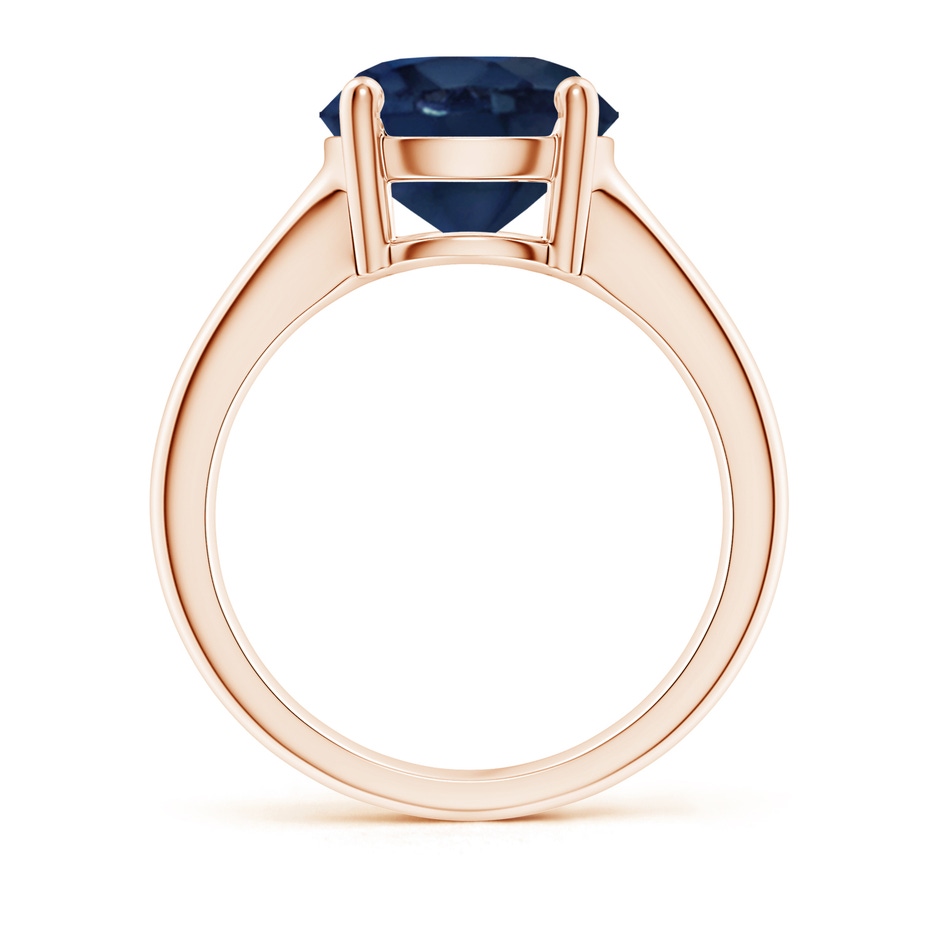 10mm AA Round Blue Sapphire Solitaire Engagement Ring in Rose Gold side 199
