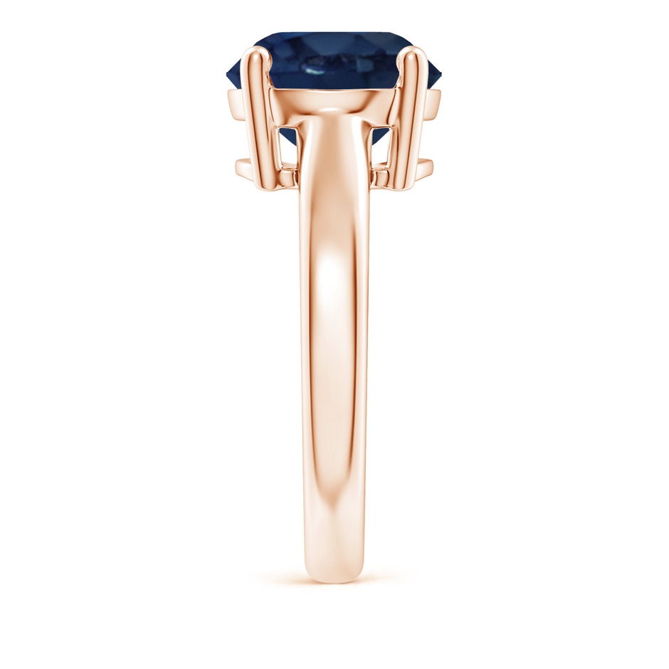 10mm AA Round Blue Sapphire Solitaire Engagement Ring in Rose Gold side 299