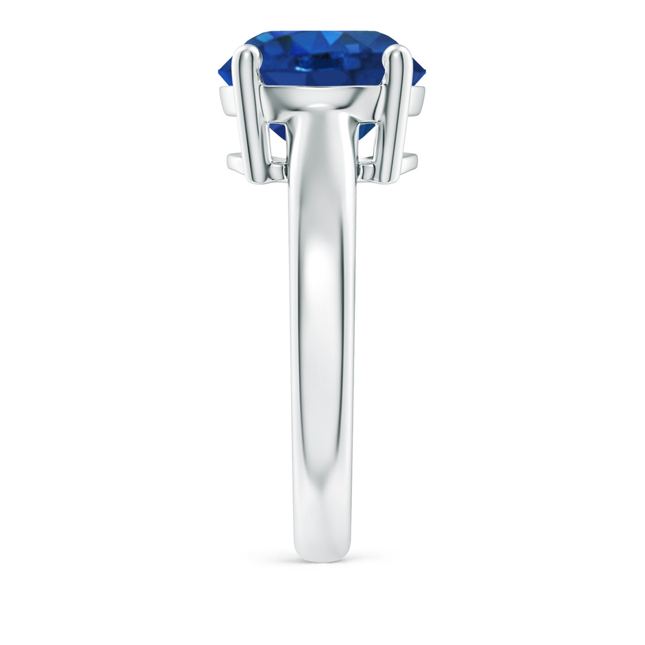 10mm AAA Round Blue Sapphire Solitaire Engagement Ring in P950 Platinum side 299