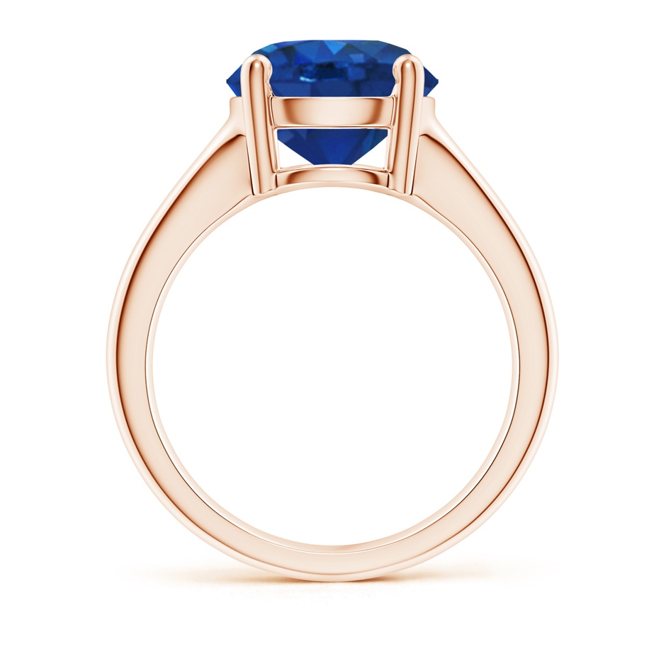 10mm AAA Round Blue Sapphire Solitaire Engagement Ring in Rose Gold side 199