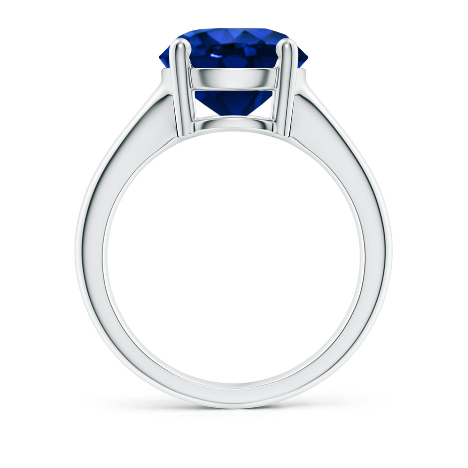 10mm AAAA Round Blue Sapphire Solitaire Engagement Ring in P950 Platinum side 199