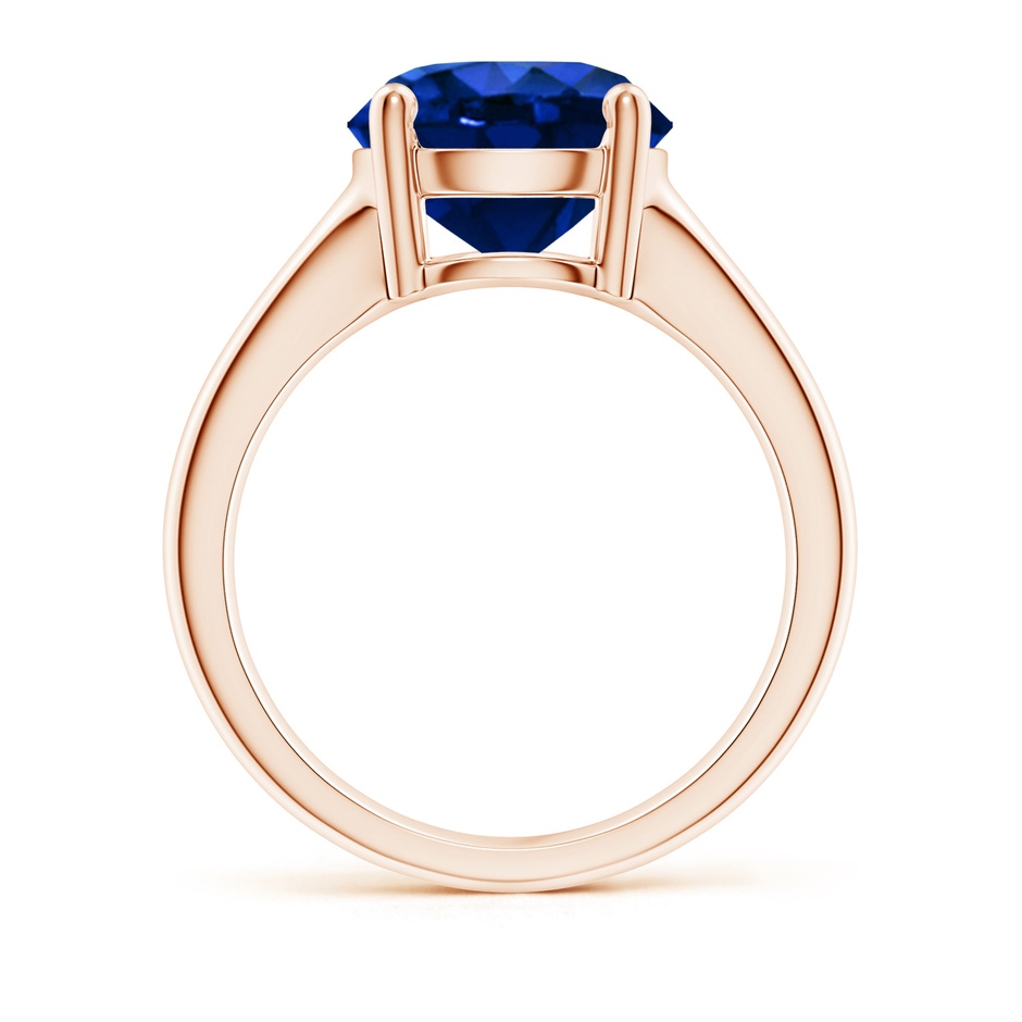 10mm AAAA Round Blue Sapphire Solitaire Engagement Ring in Rose Gold side 199