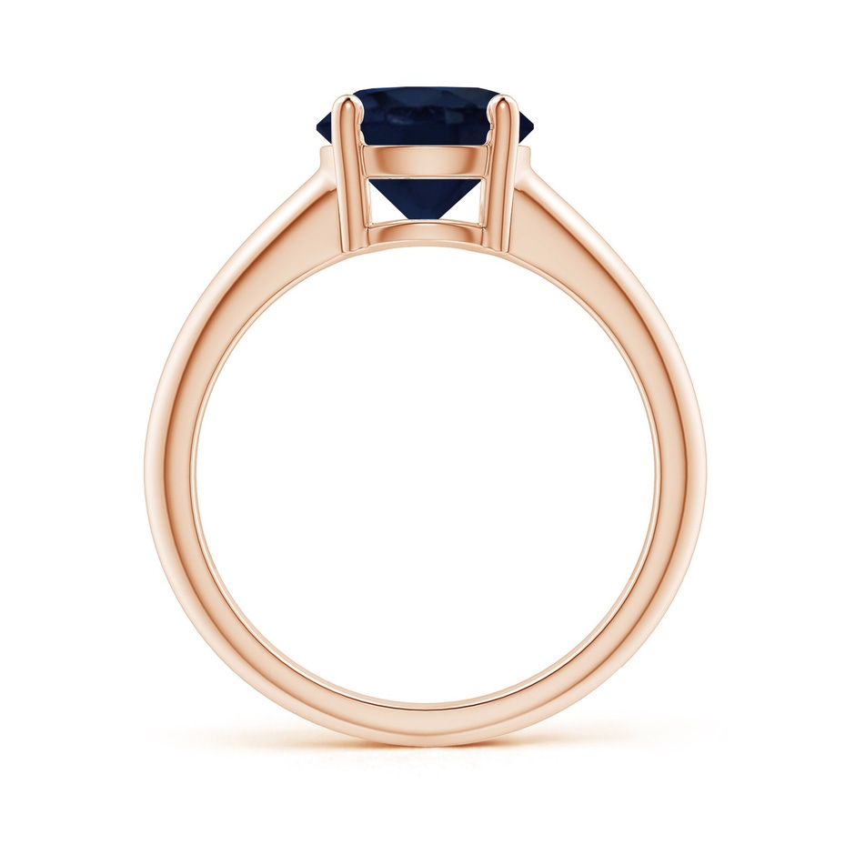 8mm A Round Blue Sapphire Solitaire Engagement Ring in Rose Gold side 199