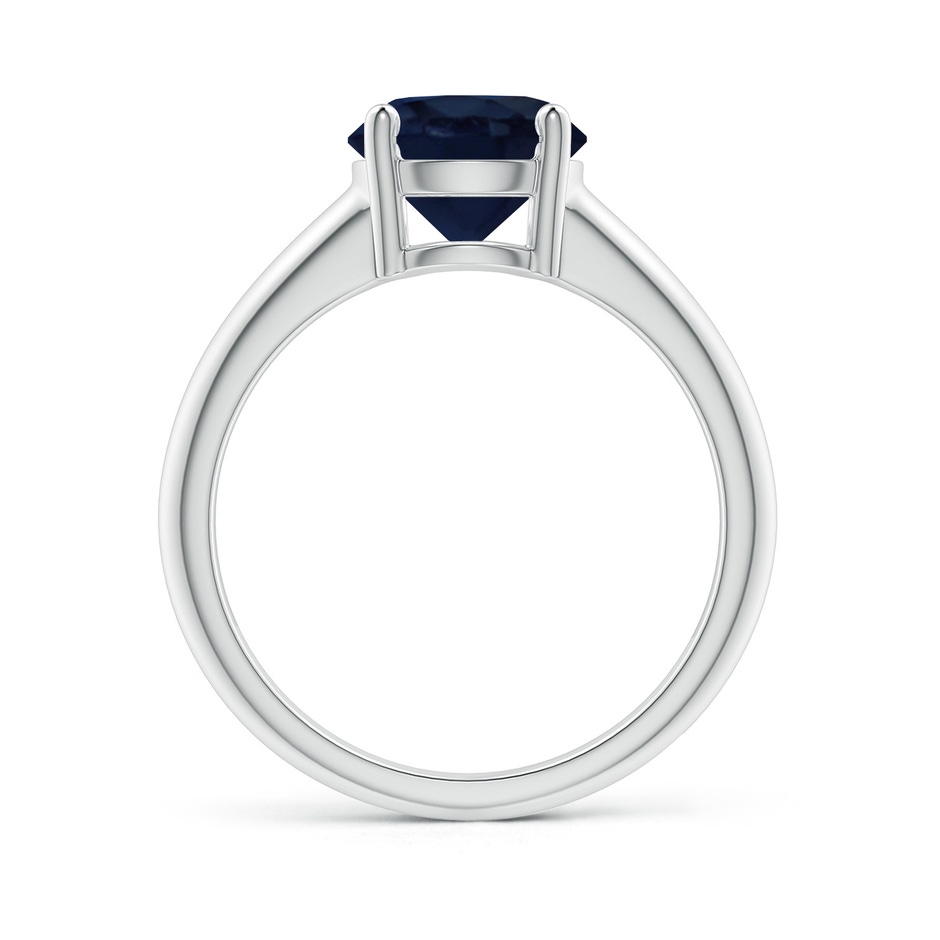 8mm A Round Blue Sapphire Solitaire Engagement Ring in White Gold side 199
