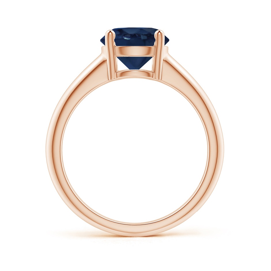8mm AA Round Blue Sapphire Solitaire Engagement Ring in Rose Gold side 199