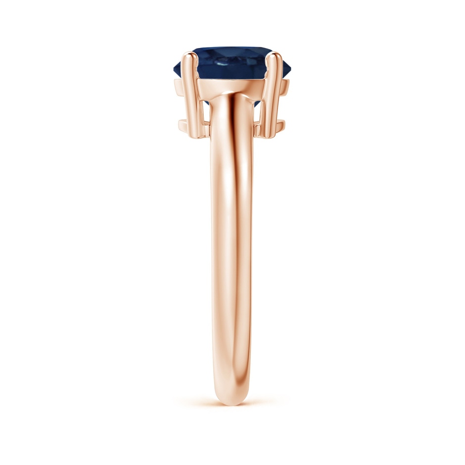 8mm AA Round Blue Sapphire Solitaire Engagement Ring in Rose Gold side 299