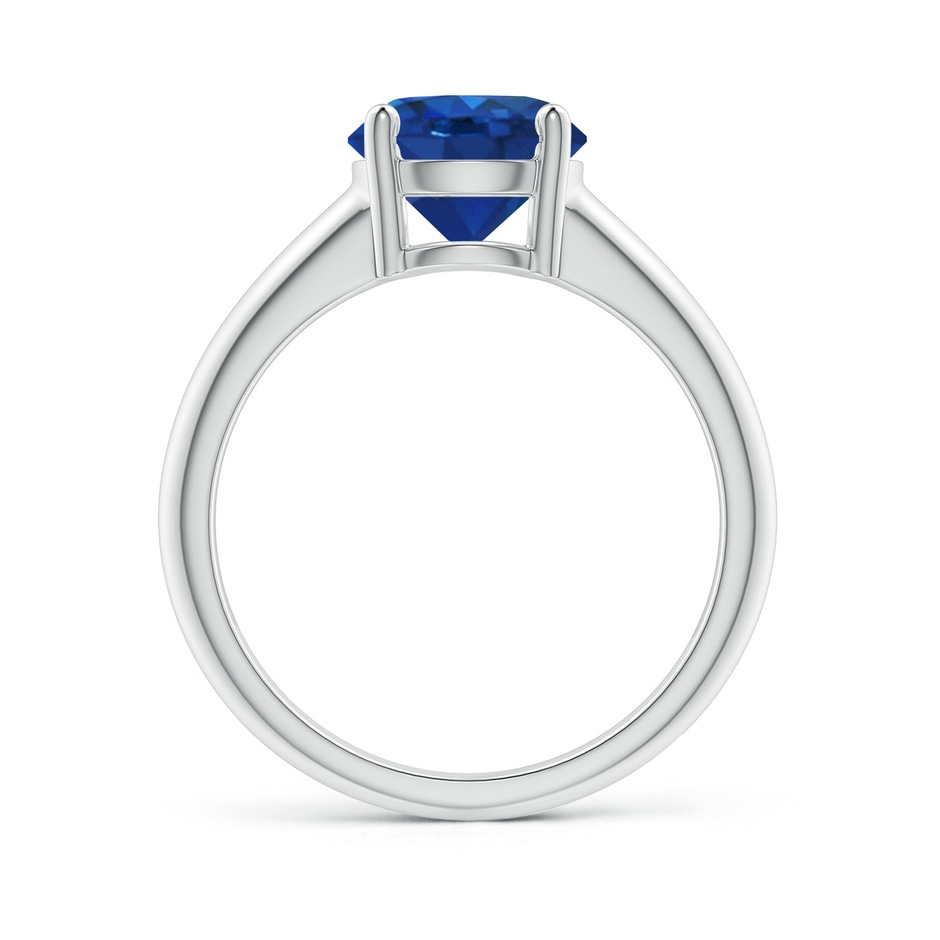 8mm AAA Round Blue Sapphire Solitaire Engagement Ring in P950 Platinum side 199