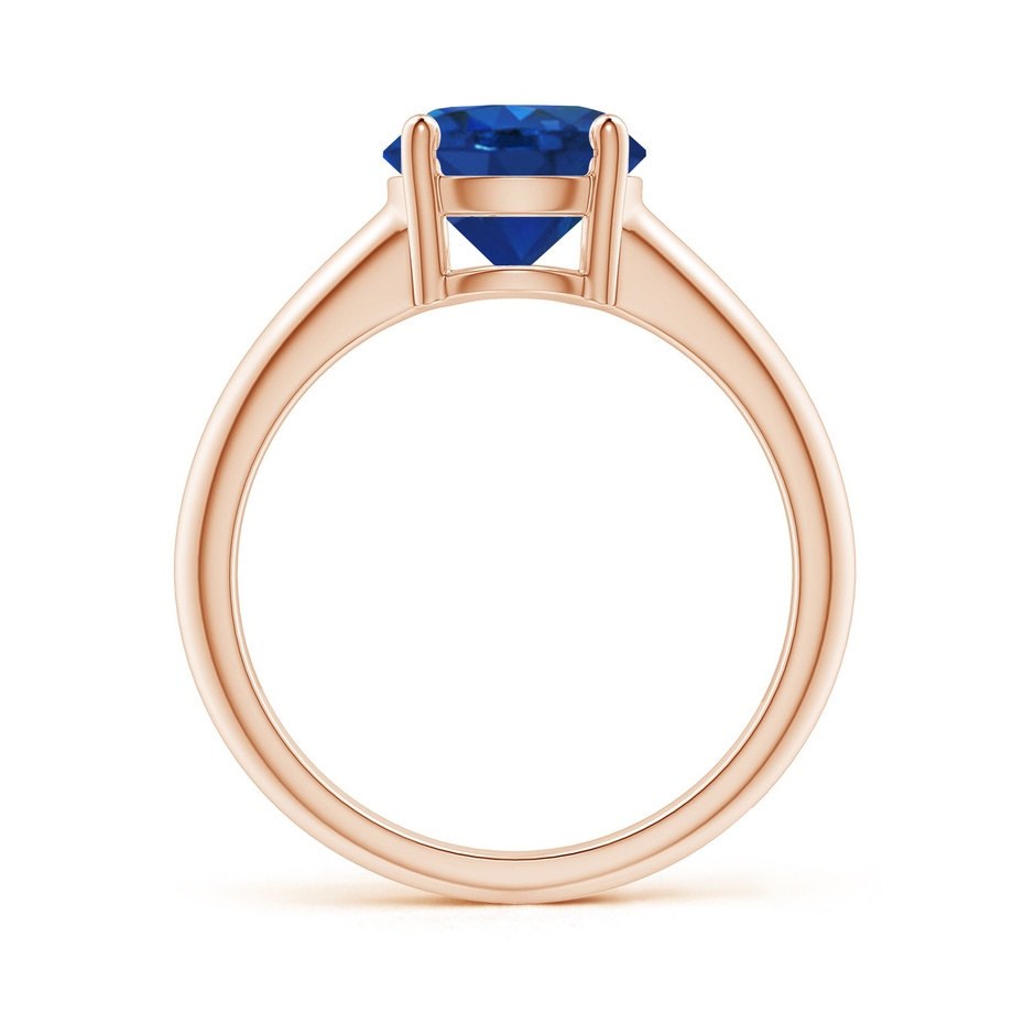 8mm AAA Round Blue Sapphire Solitaire Engagement Ring in Rose Gold side 199
