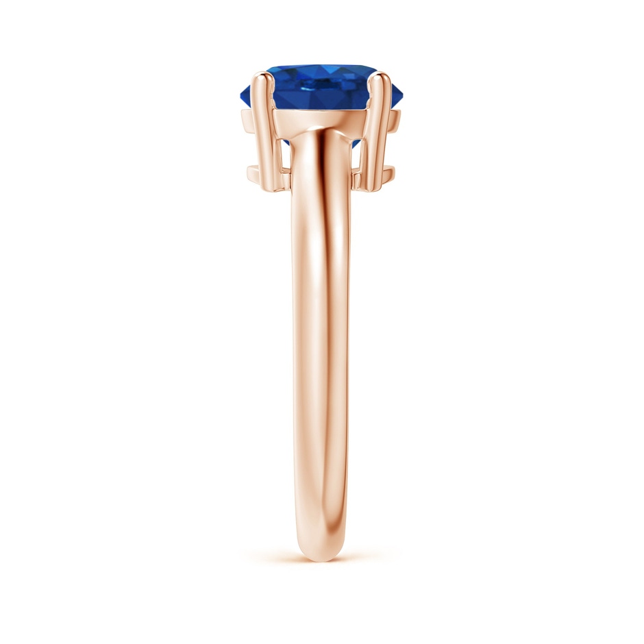 8mm AAA Round Blue Sapphire Solitaire Engagement Ring in Rose Gold side 299