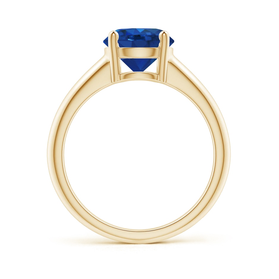 8mm AAA Round Blue Sapphire Solitaire Engagement Ring in Yellow Gold side 199