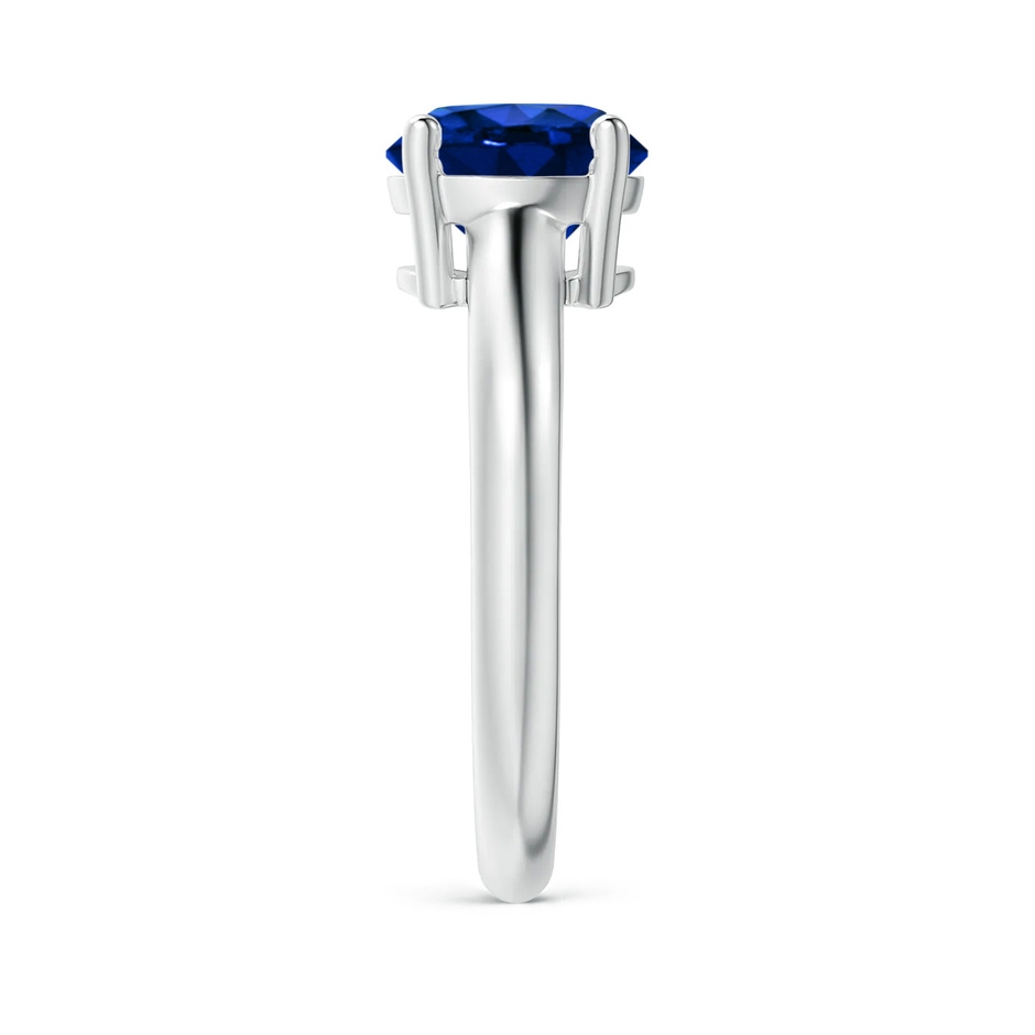 8mm AAAA Round Blue Sapphire Solitaire Engagement Ring in P950 Platinum side 299