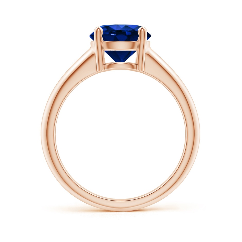 8mm AAAA Round Blue Sapphire Solitaire Engagement Ring in Rose Gold side 199