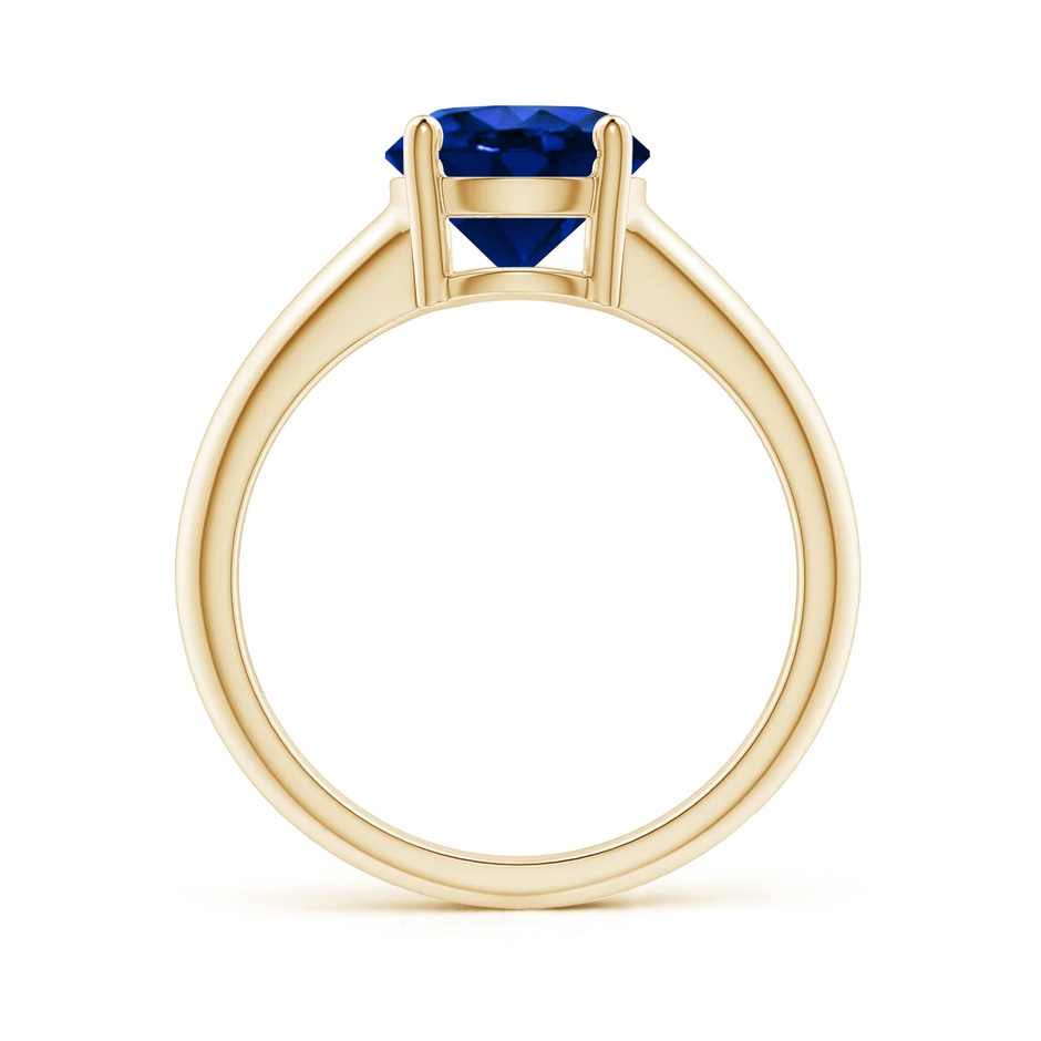 8mm AAAA Round Blue Sapphire Solitaire Engagement Ring in Yellow Gold side 199