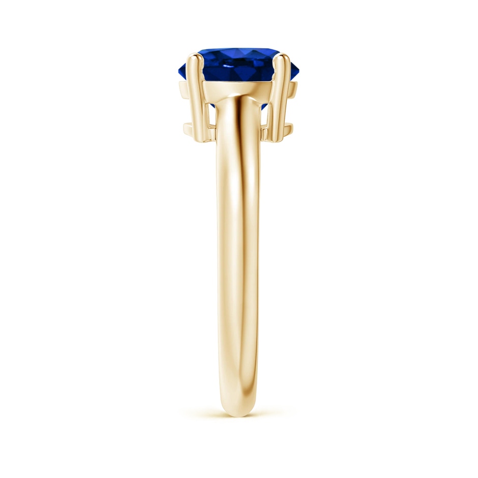 8mm AAAA Round Blue Sapphire Solitaire Engagement Ring in Yellow Gold side 299