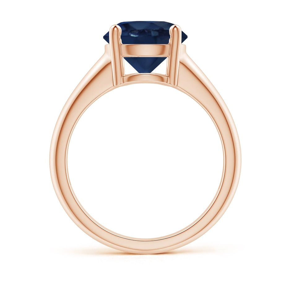9mm AA Round Blue Sapphire Solitaire Engagement Ring in Rose Gold side 199