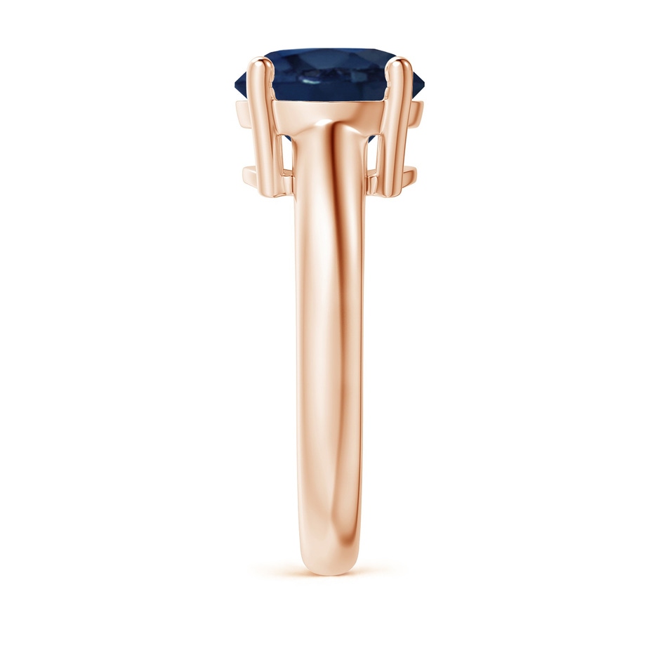 9mm AA Round Blue Sapphire Solitaire Engagement Ring in Rose Gold side 299