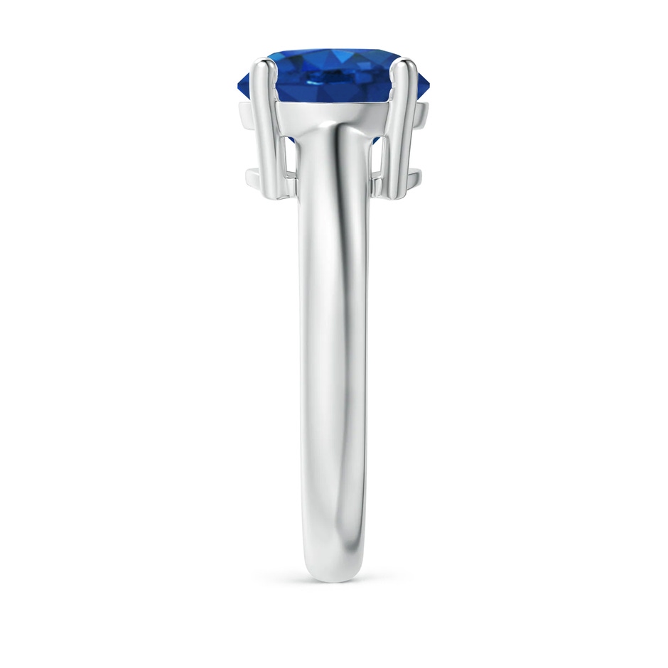 9mm AAA Round Blue Sapphire Solitaire Engagement Ring in P950 Platinum side 299