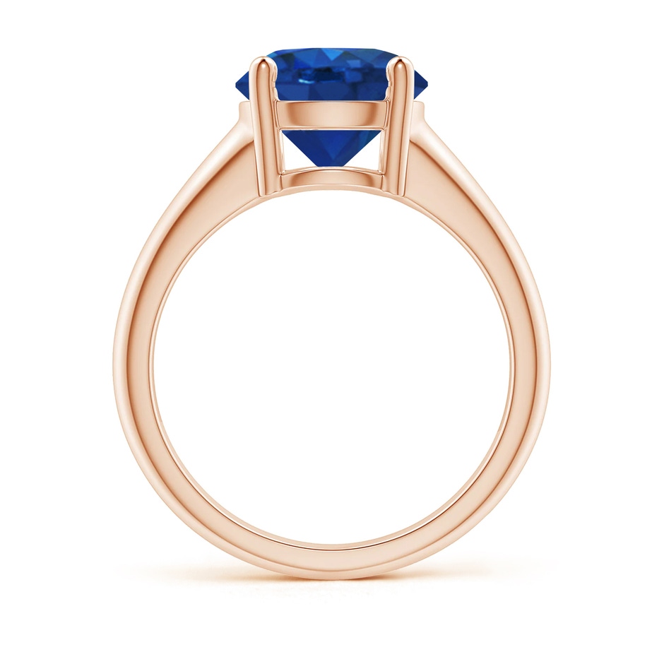 9mm AAA Round Blue Sapphire Solitaire Engagement Ring in Rose Gold side 199