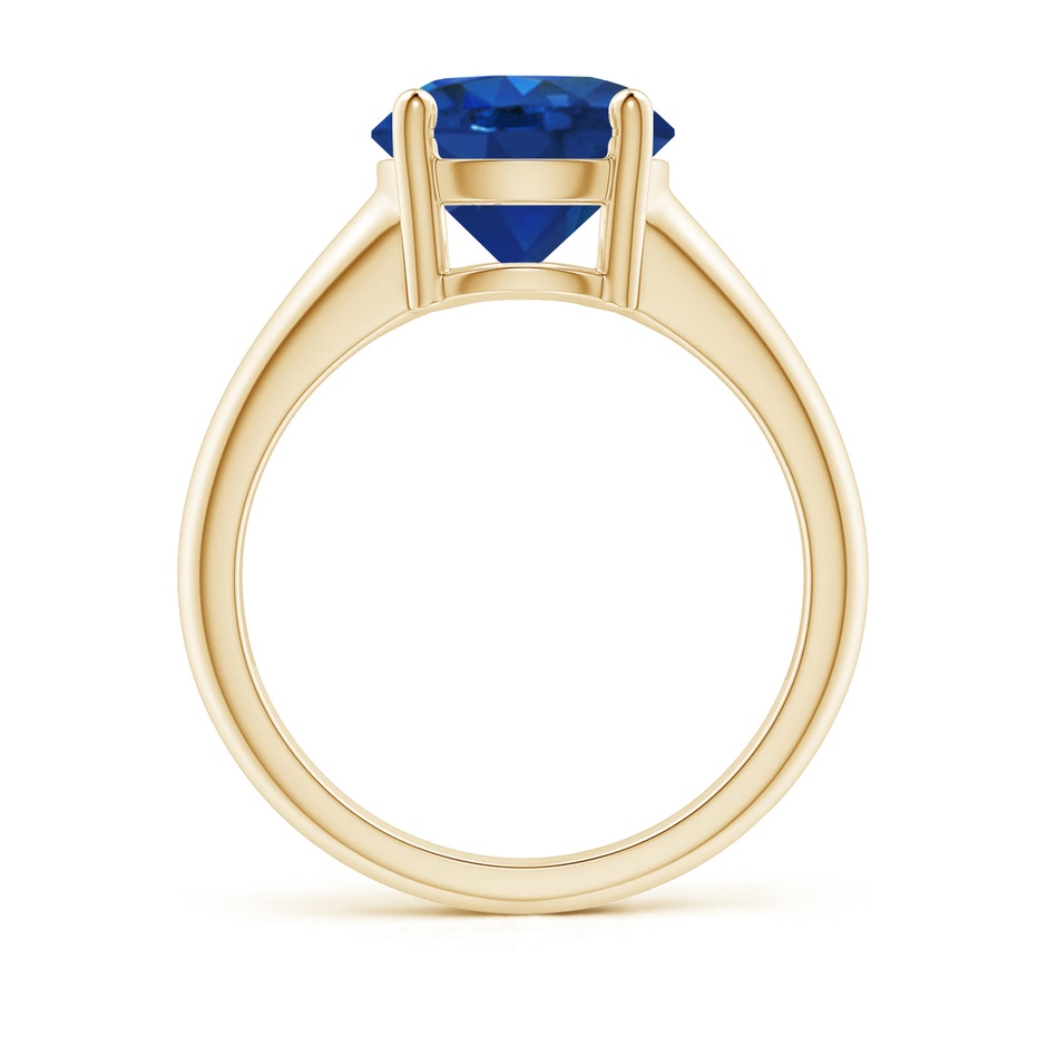 9mm AAA Round Blue Sapphire Solitaire Engagement Ring in Yellow Gold side 199
