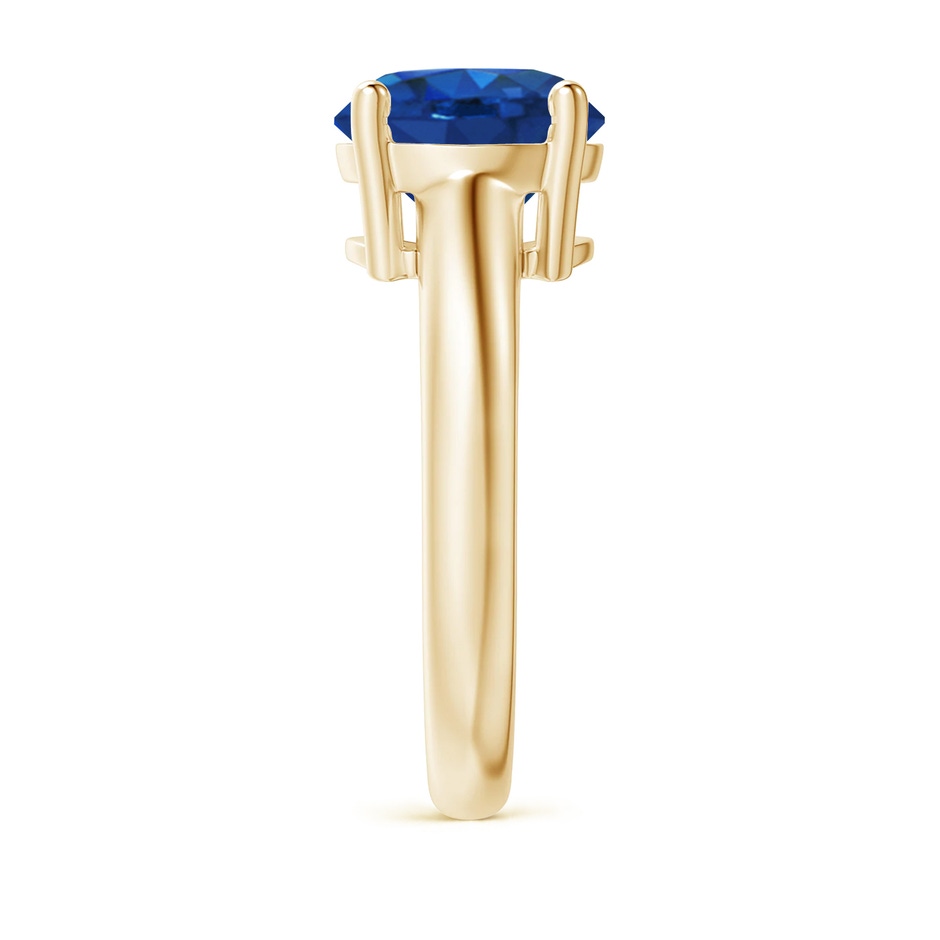 9mm AAA Round Blue Sapphire Solitaire Engagement Ring in Yellow Gold side 299