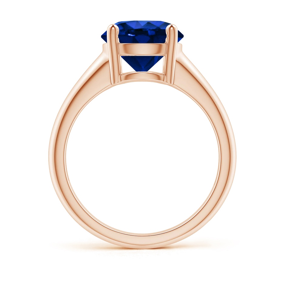 9mm AAAA Round Blue Sapphire Solitaire Engagement Ring in Rose Gold side 199