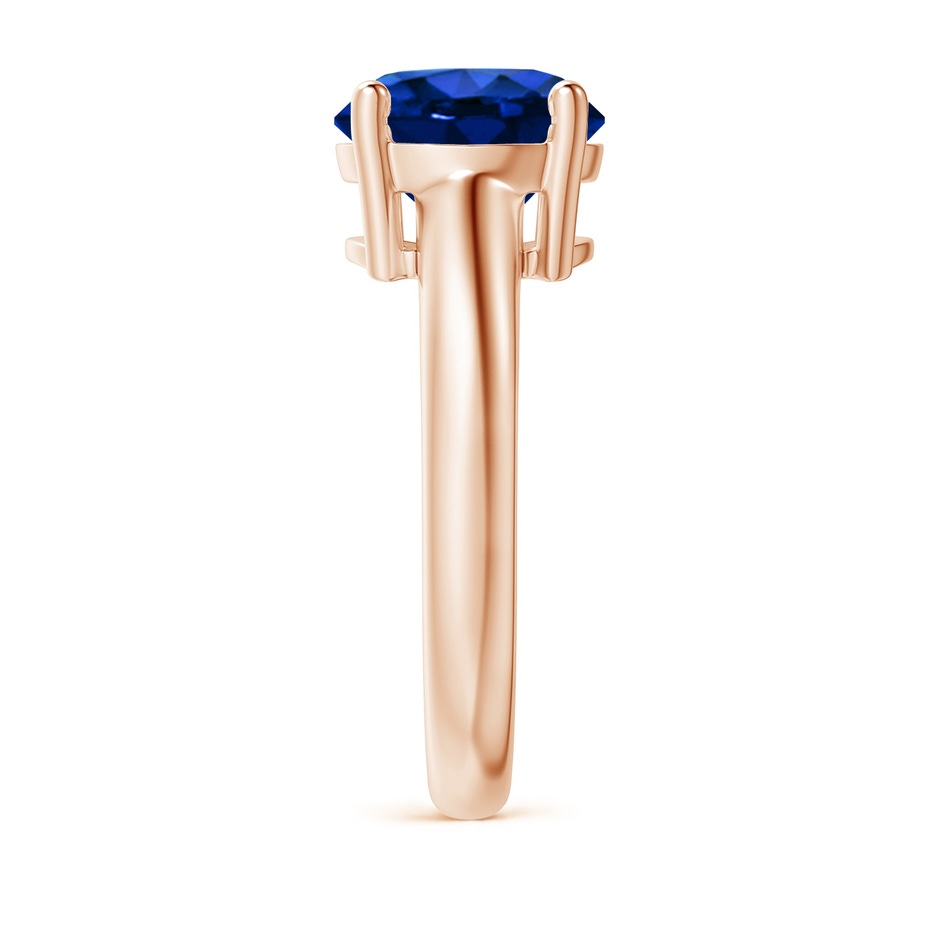 9mm AAAA Round Blue Sapphire Solitaire Engagement Ring in Rose Gold side 299
