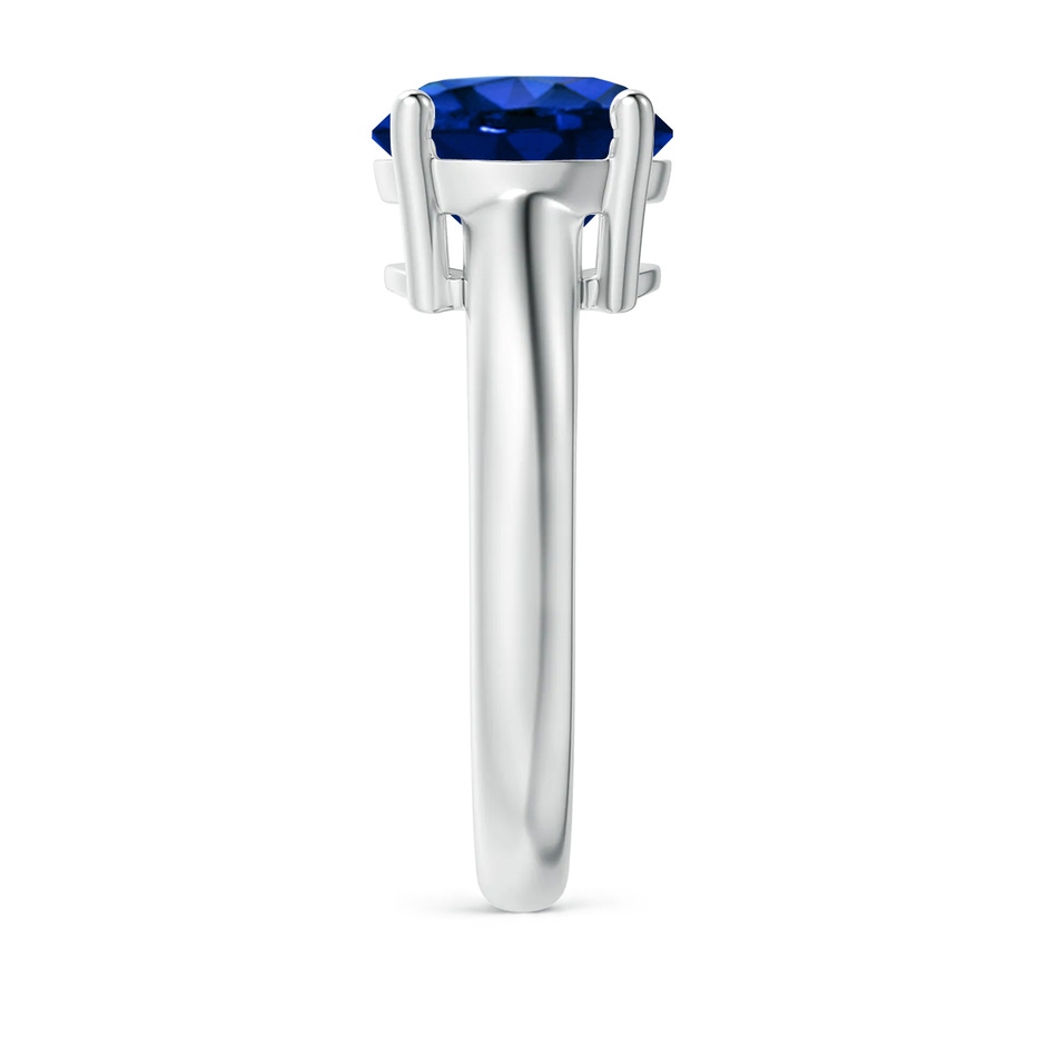 9mm AAAA Round Blue Sapphire Solitaire Engagement Ring in White Gold side 299