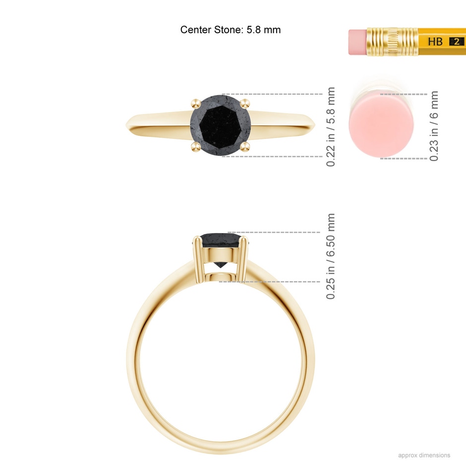 5.8mm A Prong-Set Enhanced Black Diamond Solitaire Engagement Ring in Yellow Gold product image