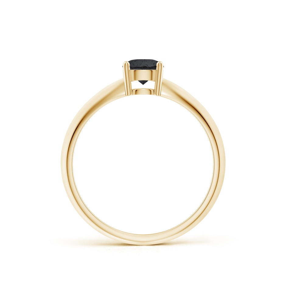 5mm A Prong-Set Enhanced Black Diamond Solitaire Engagement Ring in Yellow Gold product image