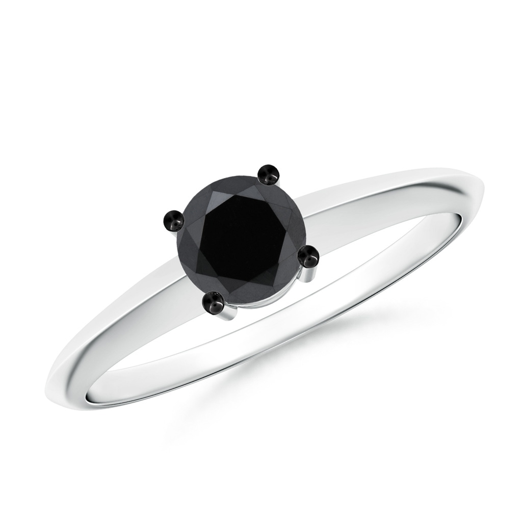 5mm AA Prong-Set Enhanced Black Diamond Solitaire Engagement Ring in P950 Platinum