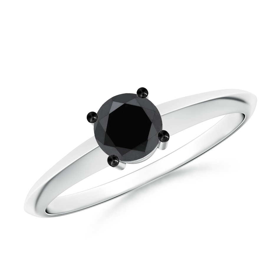 5mm AA Prong-Set Enhanced Black Diamond Solitaire Engagement Ring in P950 Platinum 