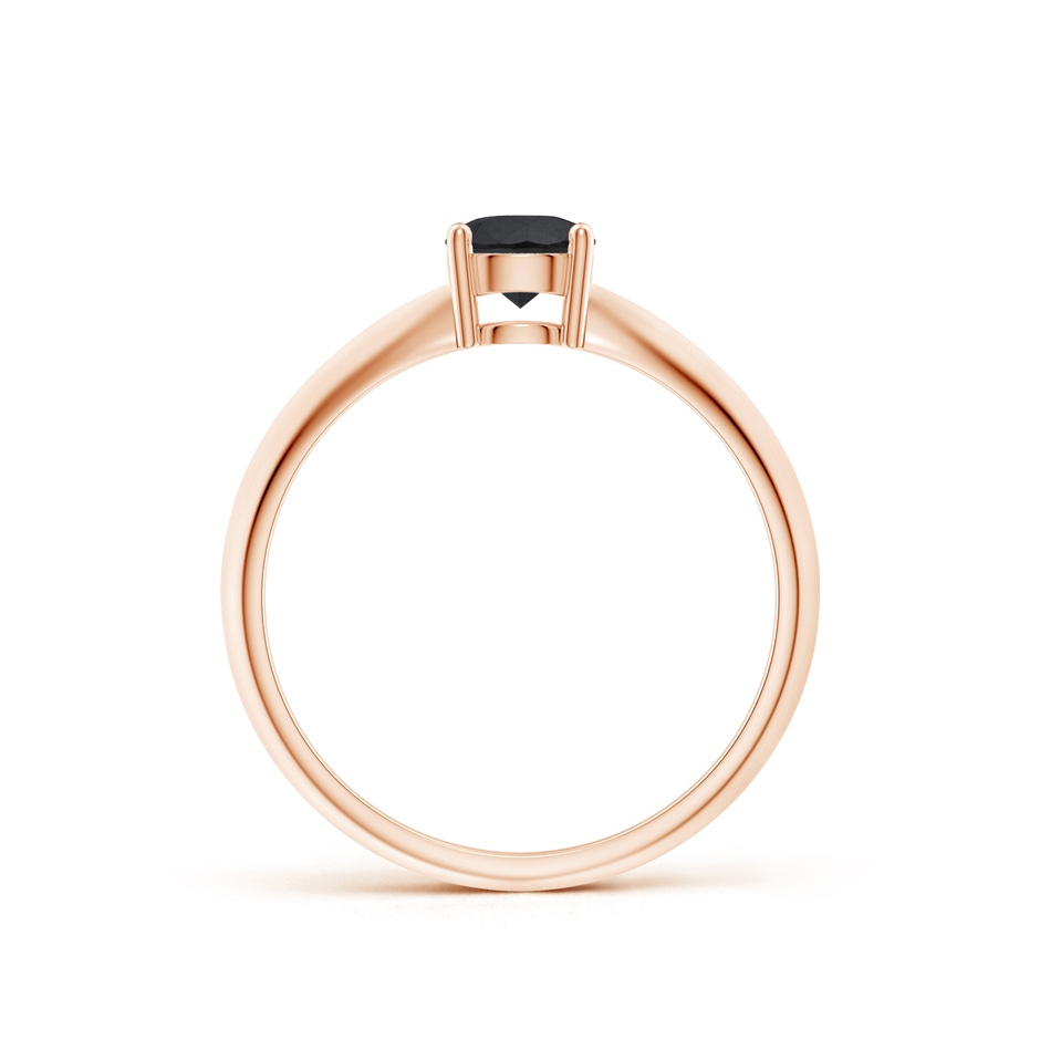 5mm AA Prong-Set Enhanced Black Diamond Solitaire Engagement Ring in Rose Gold product image