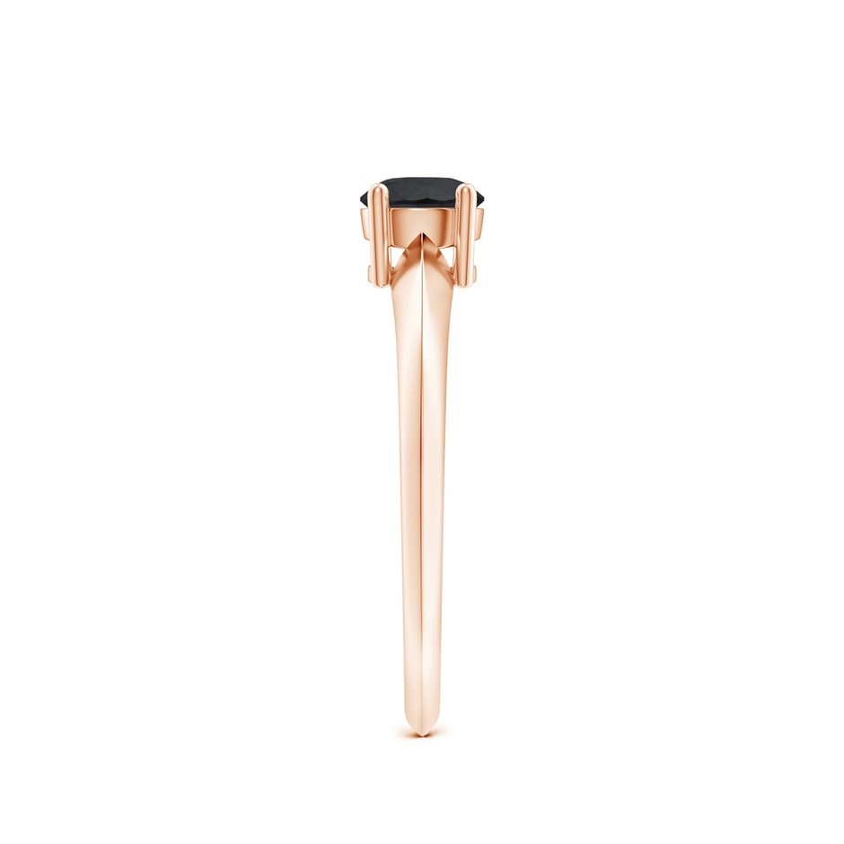 5mm AA Prong-Set Enhanced Black Diamond Solitaire Engagement Ring in Rose Gold product image