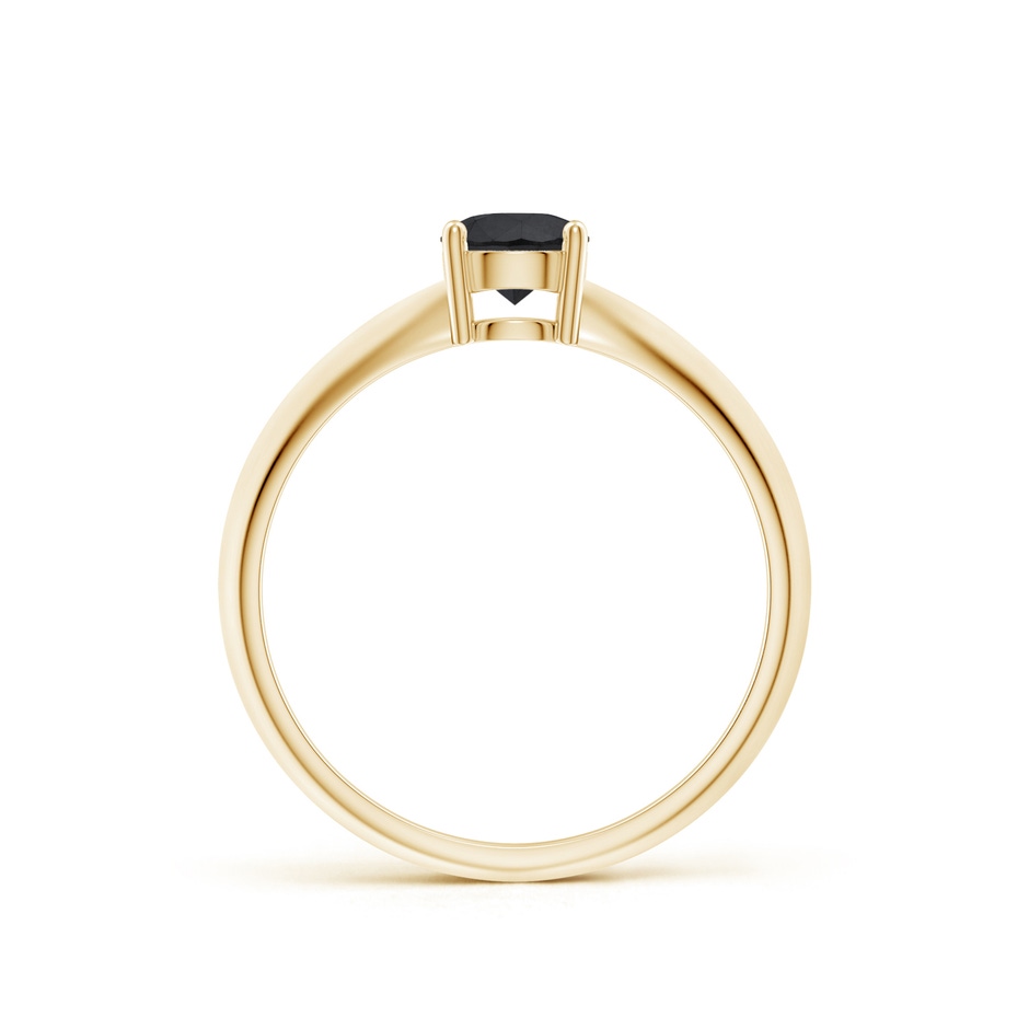5mm AA Prong-Set Enhanced Black Diamond Solitaire Engagement Ring in Yellow Gold product image