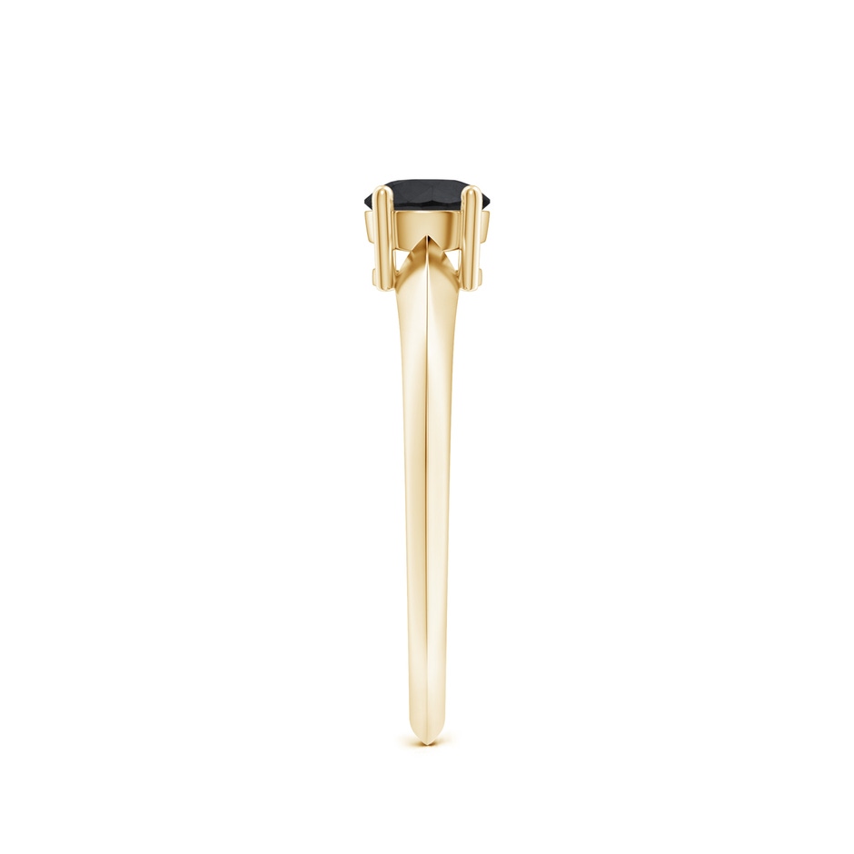 5mm AA Prong-Set Enhanced Black Diamond Solitaire Engagement Ring in Yellow Gold product image