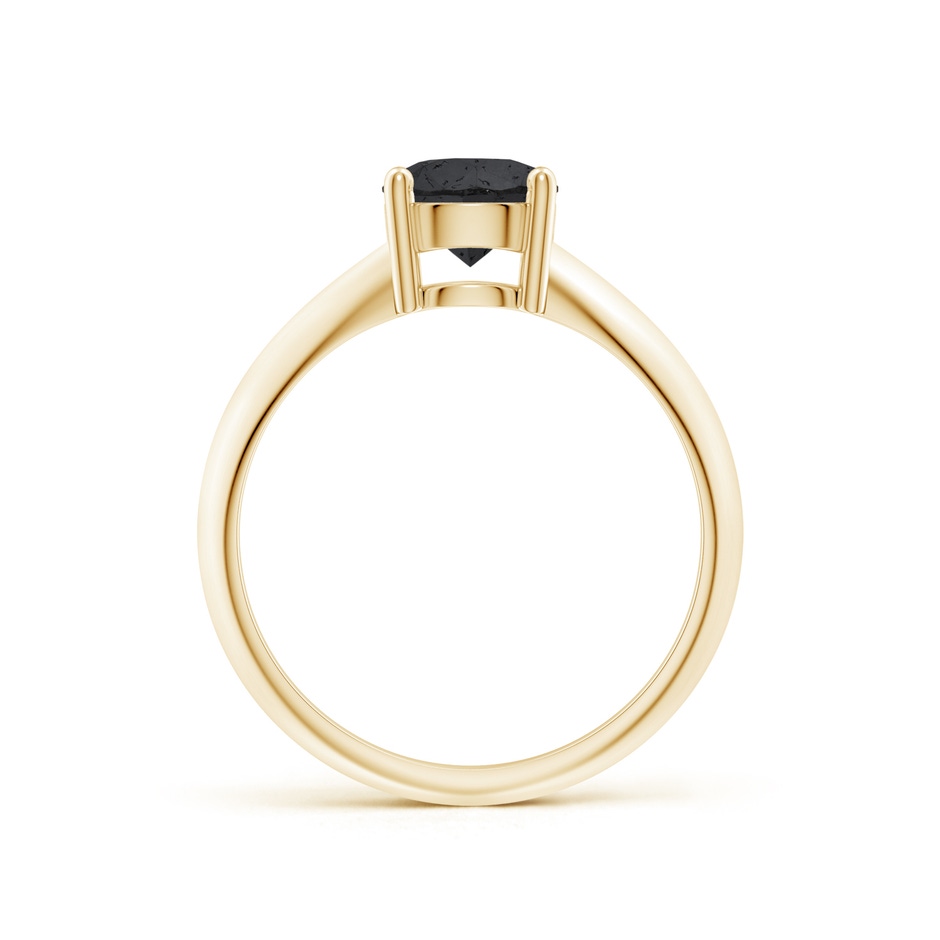 6.4mm A Prong-Set Enhanced Black Diamond Solitaire Engagement Ring in Yellow Gold product image