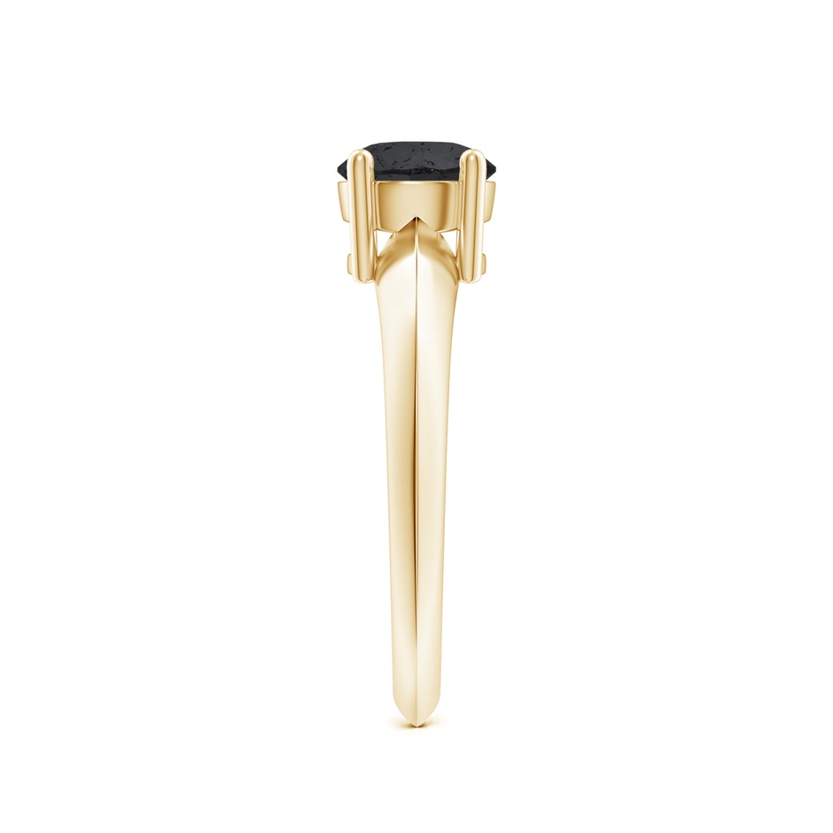 6.4mm A Prong-Set Enhanced Black Diamond Solitaire Engagement Ring in Yellow Gold product image