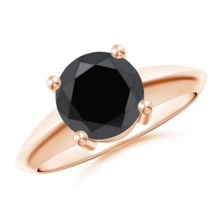 8mm AA Prong-Set Enhanced Black Diamond Solitaire Engagement Ring in Rose Gold