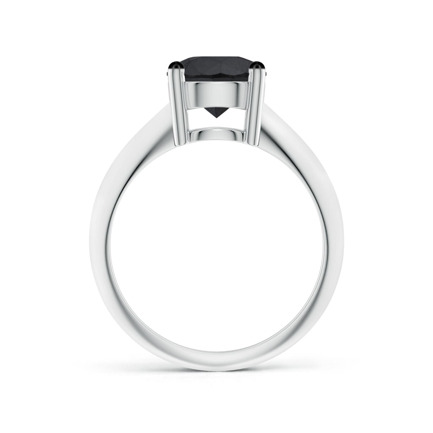 8mm AA Prong-Set Enhanced Black Diamond Solitaire Engagement Ring in White Gold