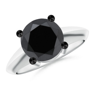 9.2mm AA Prong-Set Enhanced Black Diamond Solitaire Engagement Ring in P950 Platinum