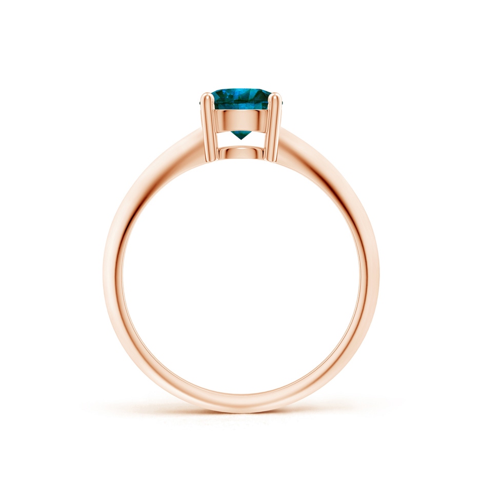 5.8mm AA Prong-Set Blue Diamond Solitaire Engagement Ring in Rose Gold side-1