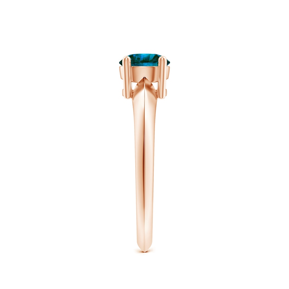 5.8mm AA Prong-Set Blue Diamond Solitaire Engagement Ring in Rose Gold side-2