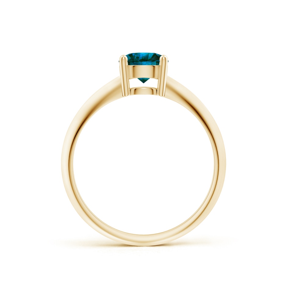 5.8mm AA Prong-Set Blue Diamond Solitaire Engagement Ring in Yellow Gold side-1