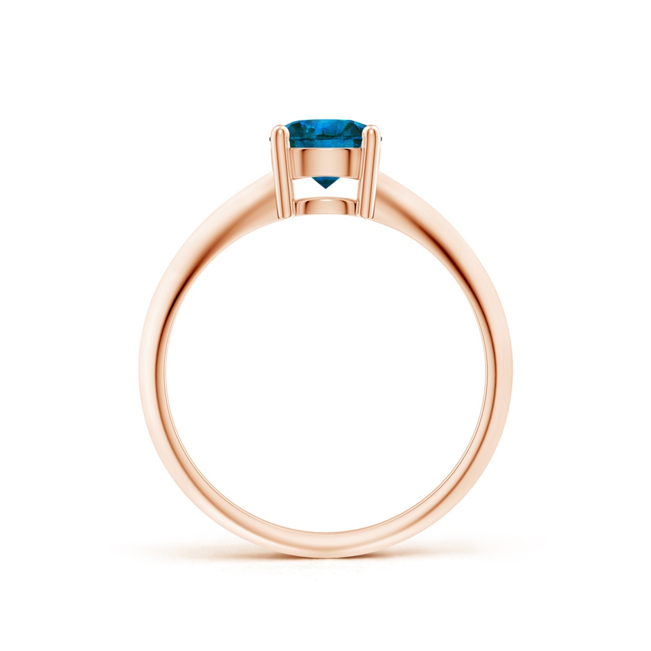 5.8mm AAA Prong-Set Blue Diamond Solitaire Engagement Ring in Rose Gold side-1