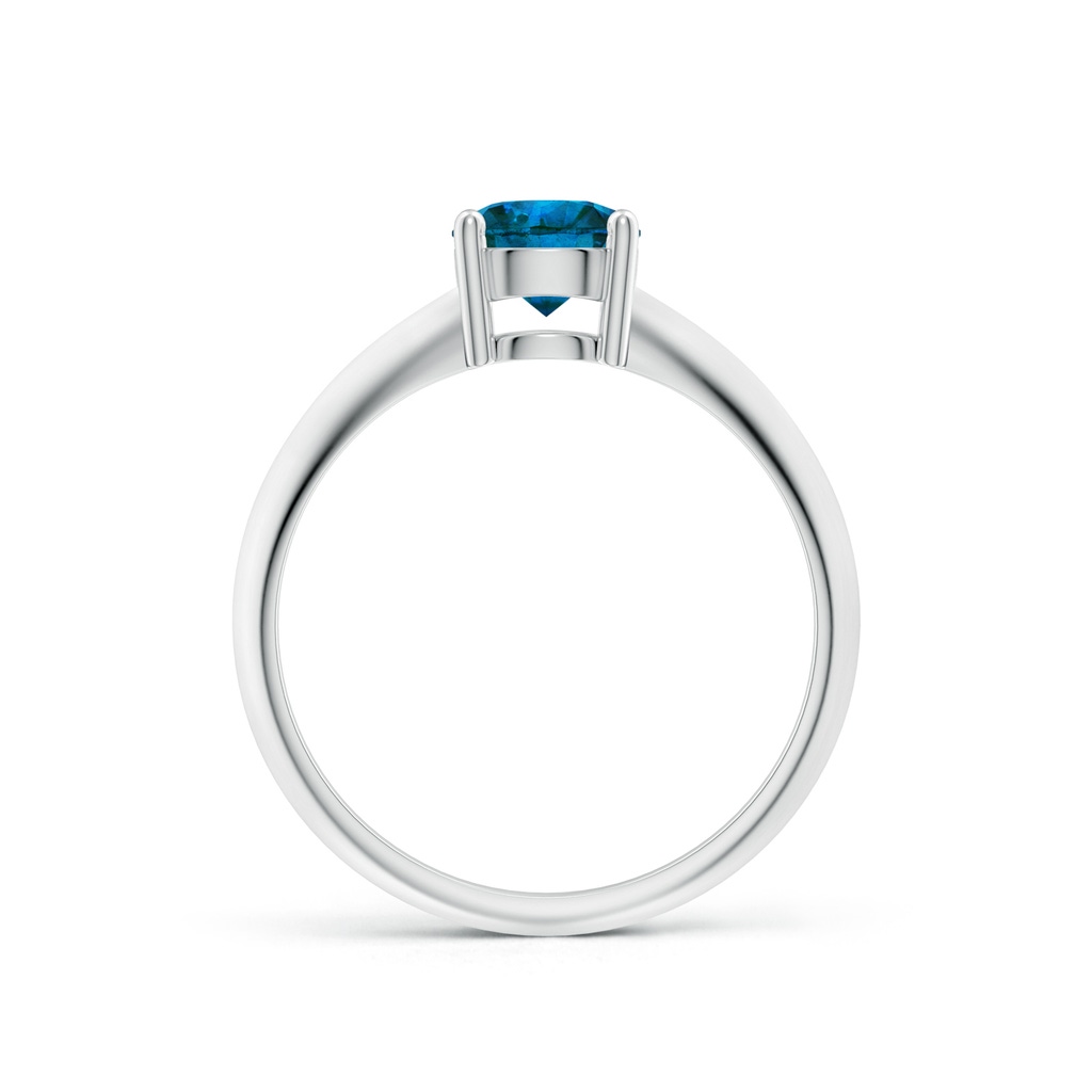 5.8mm AAA Prong-Set Blue Diamond Solitaire Engagement Ring in White Gold Side-1