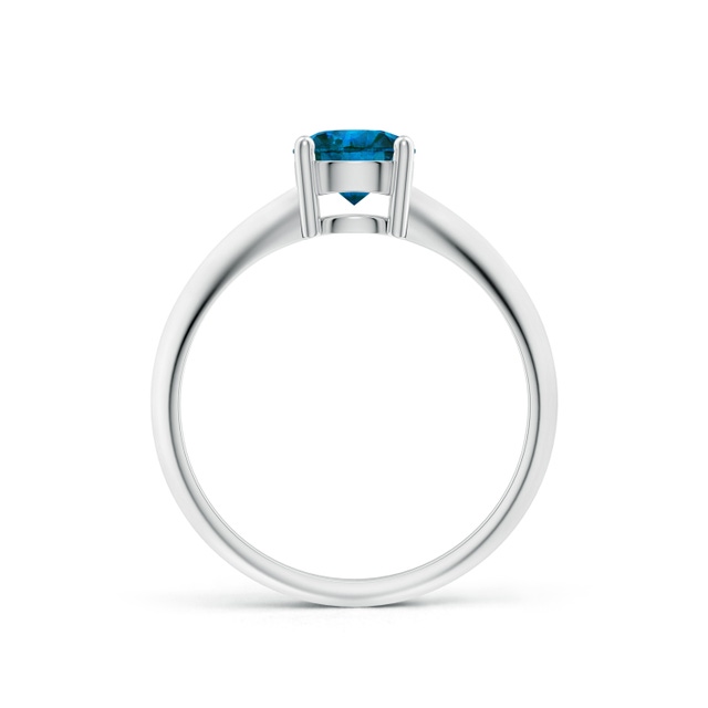 Angara Prong-Set Blue Diamond Solitaire Ring in 14K White Gold | 0.72 Carat Prong Set Round Enhanced Blue Diamond (5.8mm)