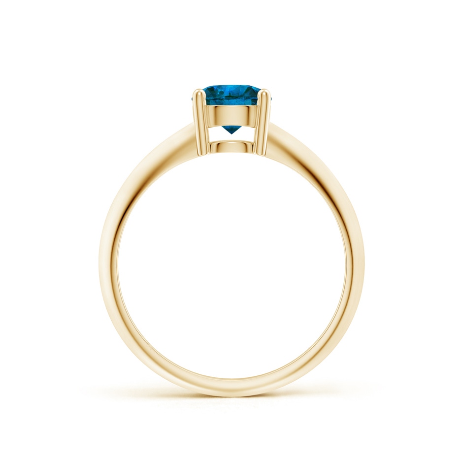 5.8mm AAA Prong-Set Blue Diamond Solitaire Engagement Ring in Yellow Gold side-1