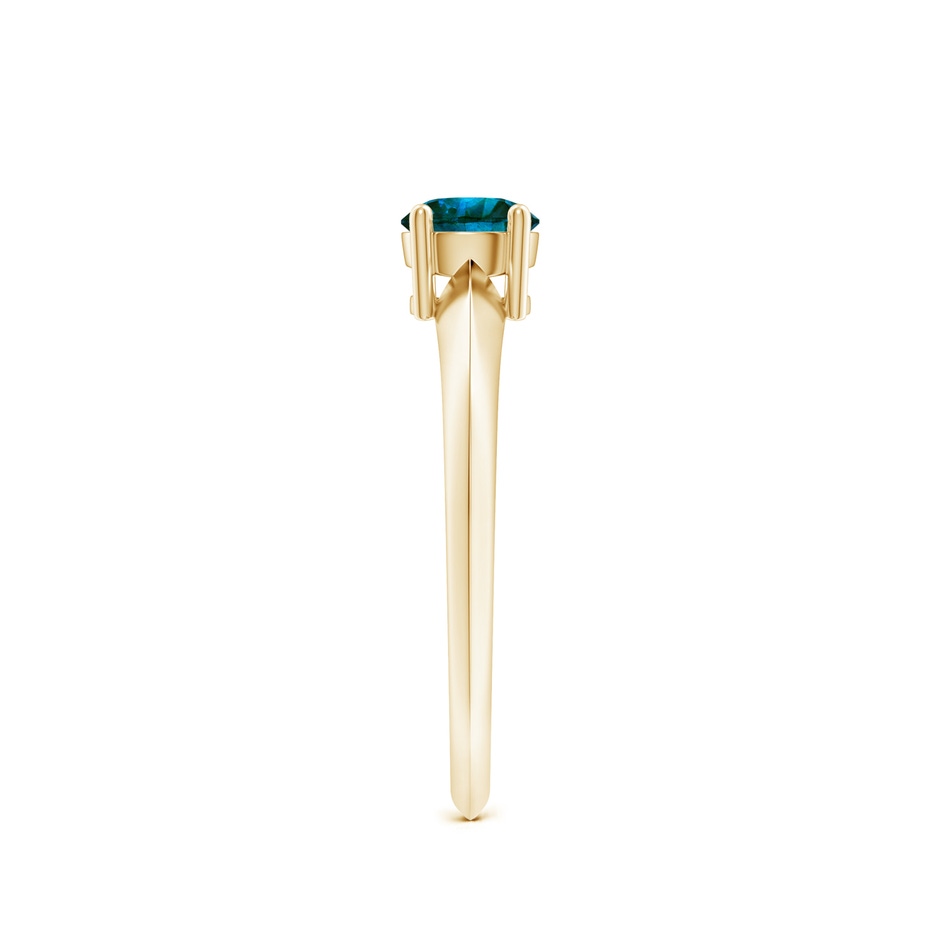5mm AA Prong-Set Blue Diamond Solitaire Engagement Ring in Yellow Gold side-2